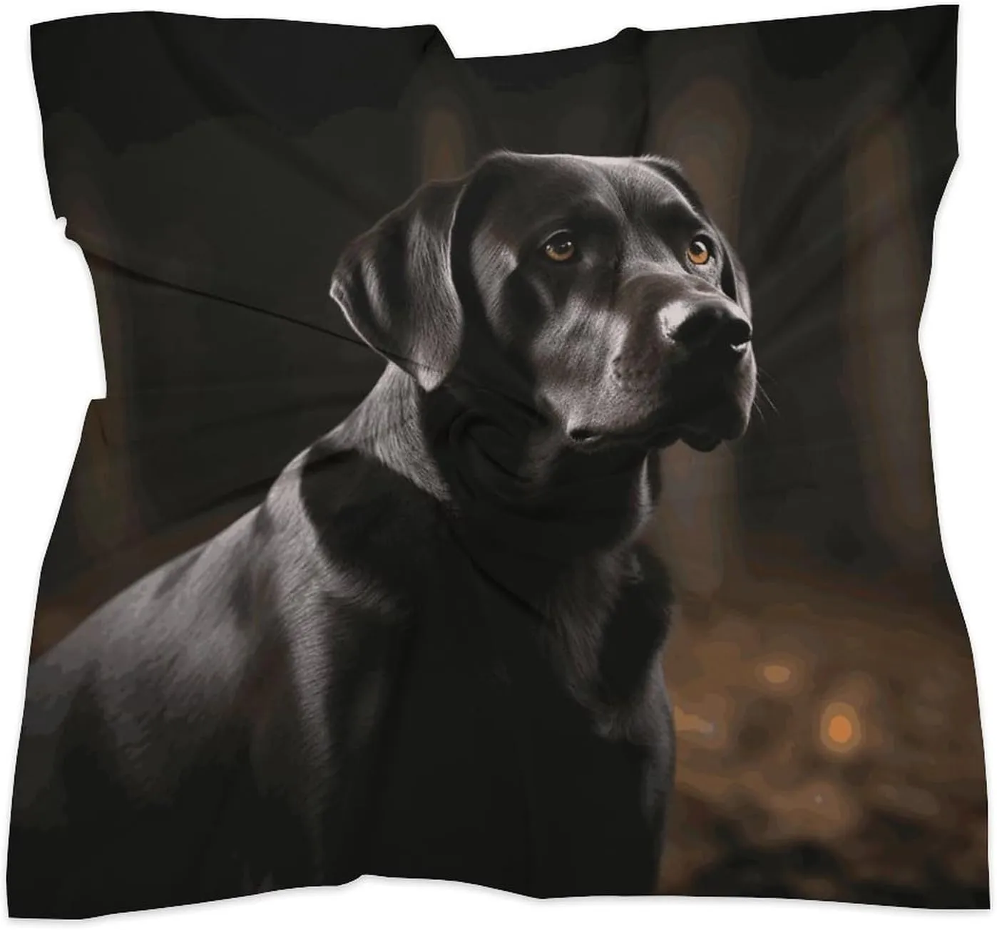 18" Silk Scarf Lightweight Satin Black Labrador Head Scarf Fashion Neck Head Scarves Headband Silk Scarves for Women Men Boho Hair Wrap Kerchief Hair Bandanas Square Neckerchief