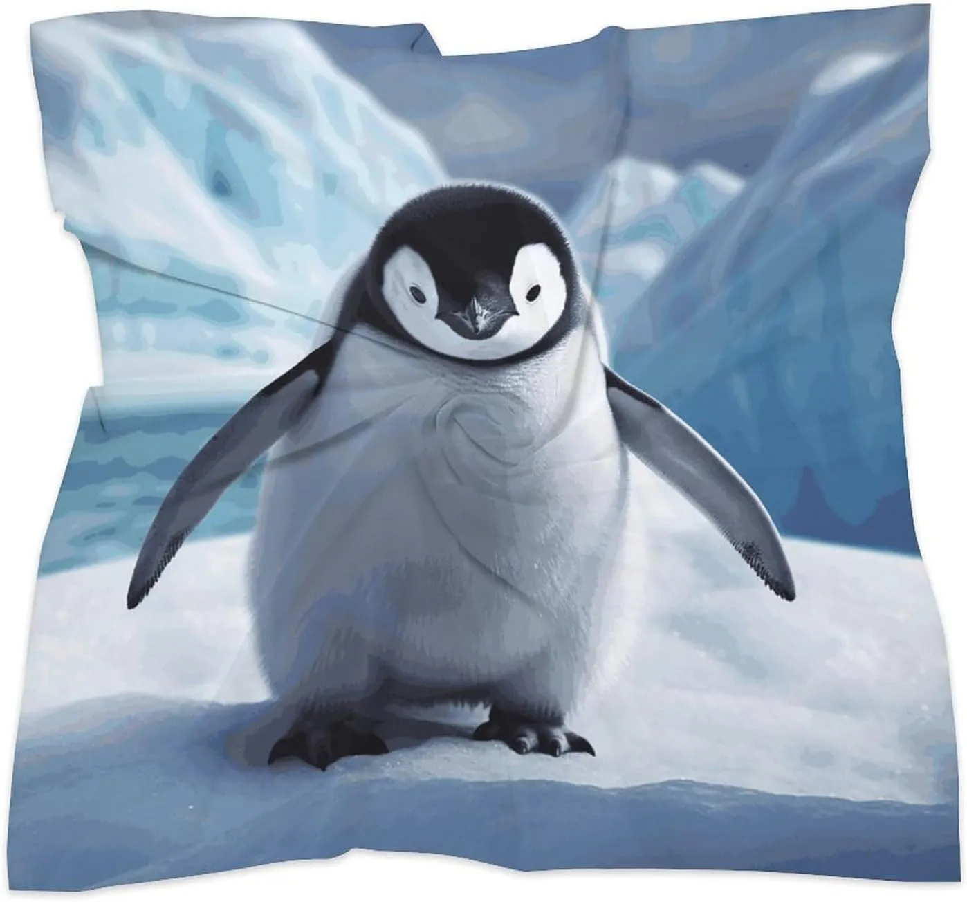 18" Silk Scarf Lightweight Satin Cute Penguins Head Scarf Fashion Neck Head Scarves Headband Silk Scarves for Women Men Boho Hair Wrap Kerchief Hair Bandanas Square Neckerchief