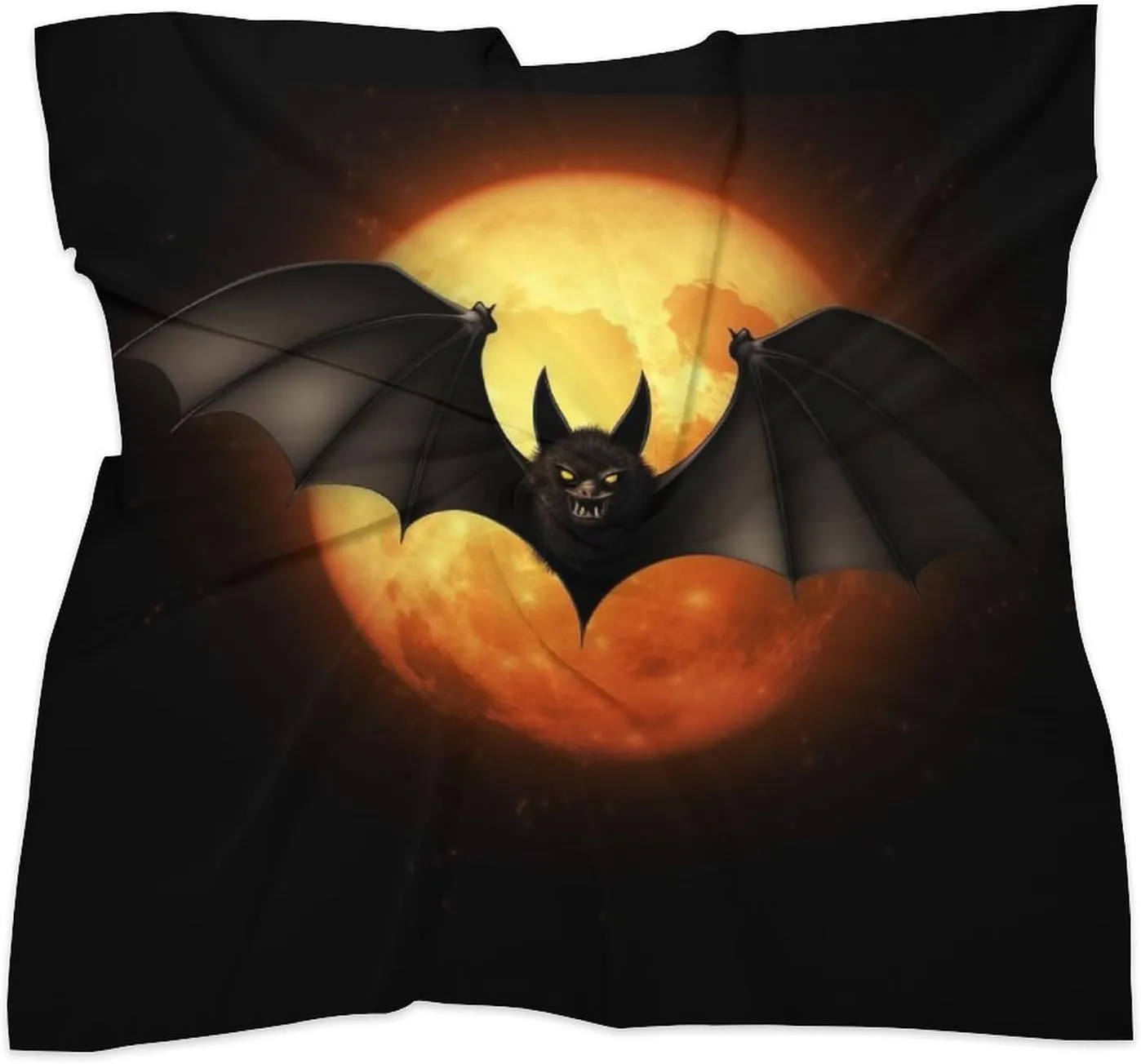 18" Silk Scarf Lightweight Satin Halloween Bat Head Scarf Fashion Neck Head Scarves Headband Silk Scarves for Women Men Boho Hair Wrap Kerchief Hair Bandanas Square Neckerchief