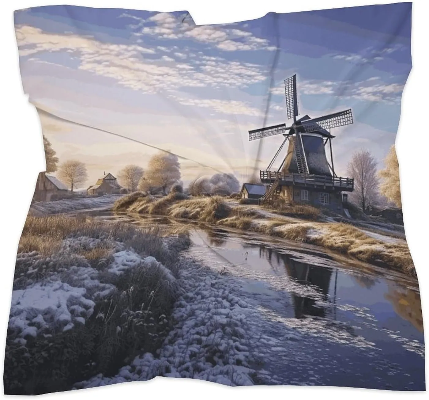 18" Silk Scarf Lightweight Satin Traditional Windmill Head Scarf Fashion Neck Head Scarves Headband Silk Scarves for Women Men Boho Hair Wrap Kerchief Hair Bandanas Square Neckerchief