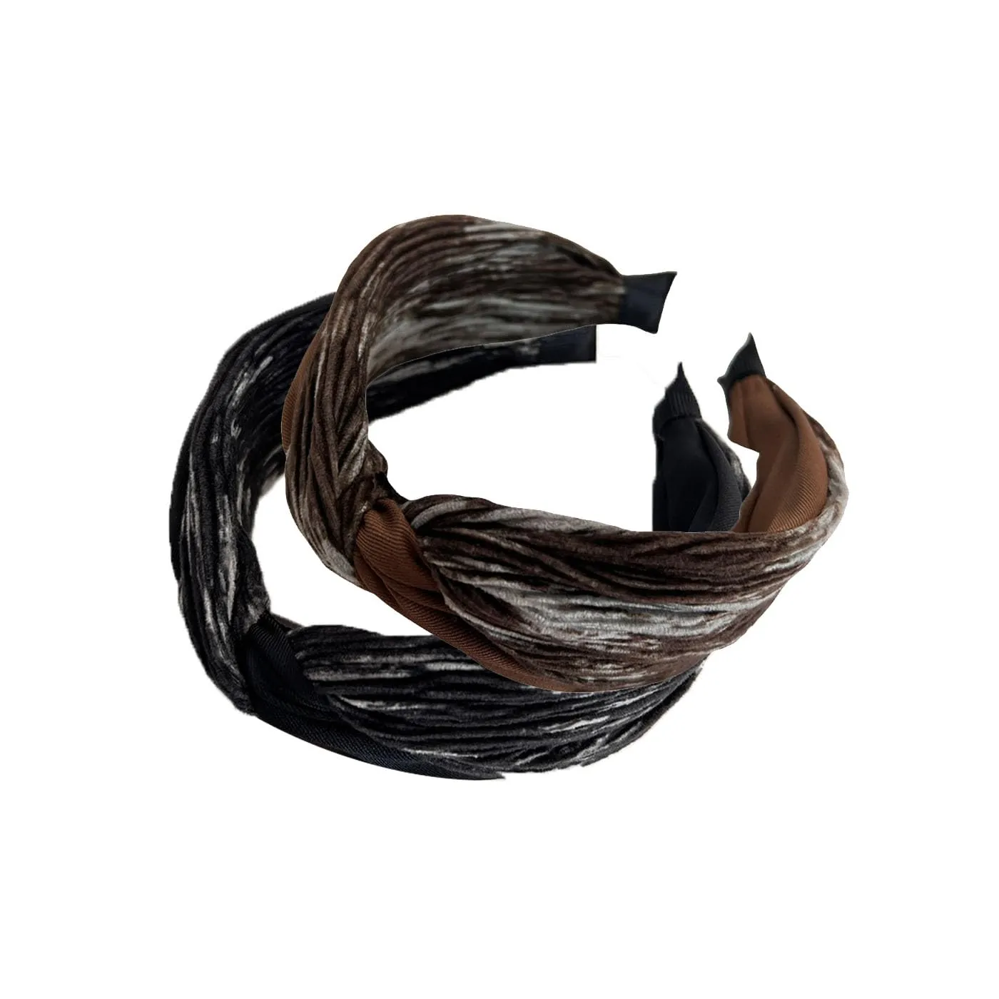 2 Pack Wide Knotted Headbands for Women Elegant Pleated Fashion Hairband Hair Accessories Gifts