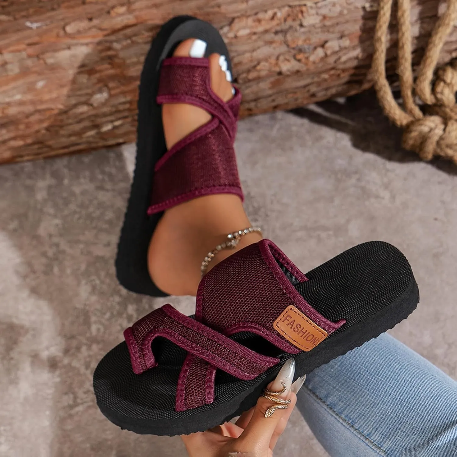 2025 Women's Comfortable Breathable Mesh Flip Flops Hollow Soft Sole Mesh Comfort Orthopedic Shoes for Walking