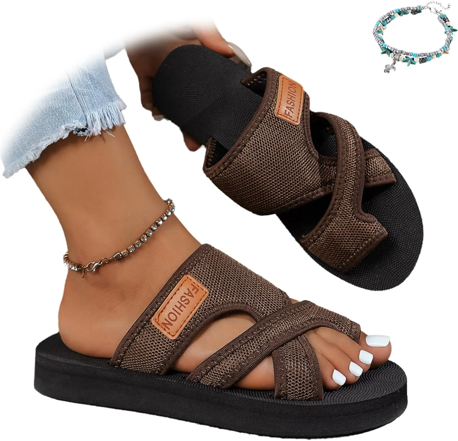 2025 Women's Comfortable Breathable Mesh Flip Flops Hollow Soft Sole Mesh Comfort Orthopedic Shoes for Walking