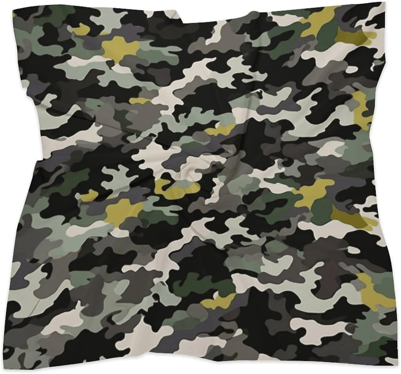 25" Silk Scarf Lightweight Satin Abstract Camouflage Head Scarf Fashion Neck Head Scarves Headband Silk Scarves for Women Men Boho Hair Wrap Kerchief Hair Bandanas Square Neckerchief