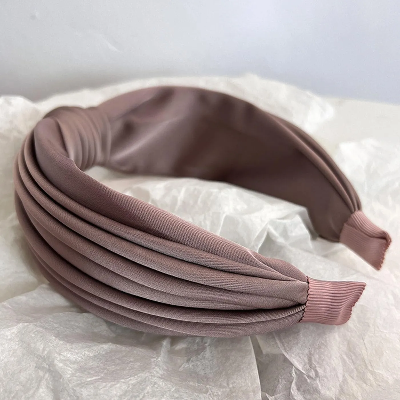 2PCS Pleated Knot Headbands for Women, Knotted Wide Hairband, Fashion Elegant Hair Accessories for Girl