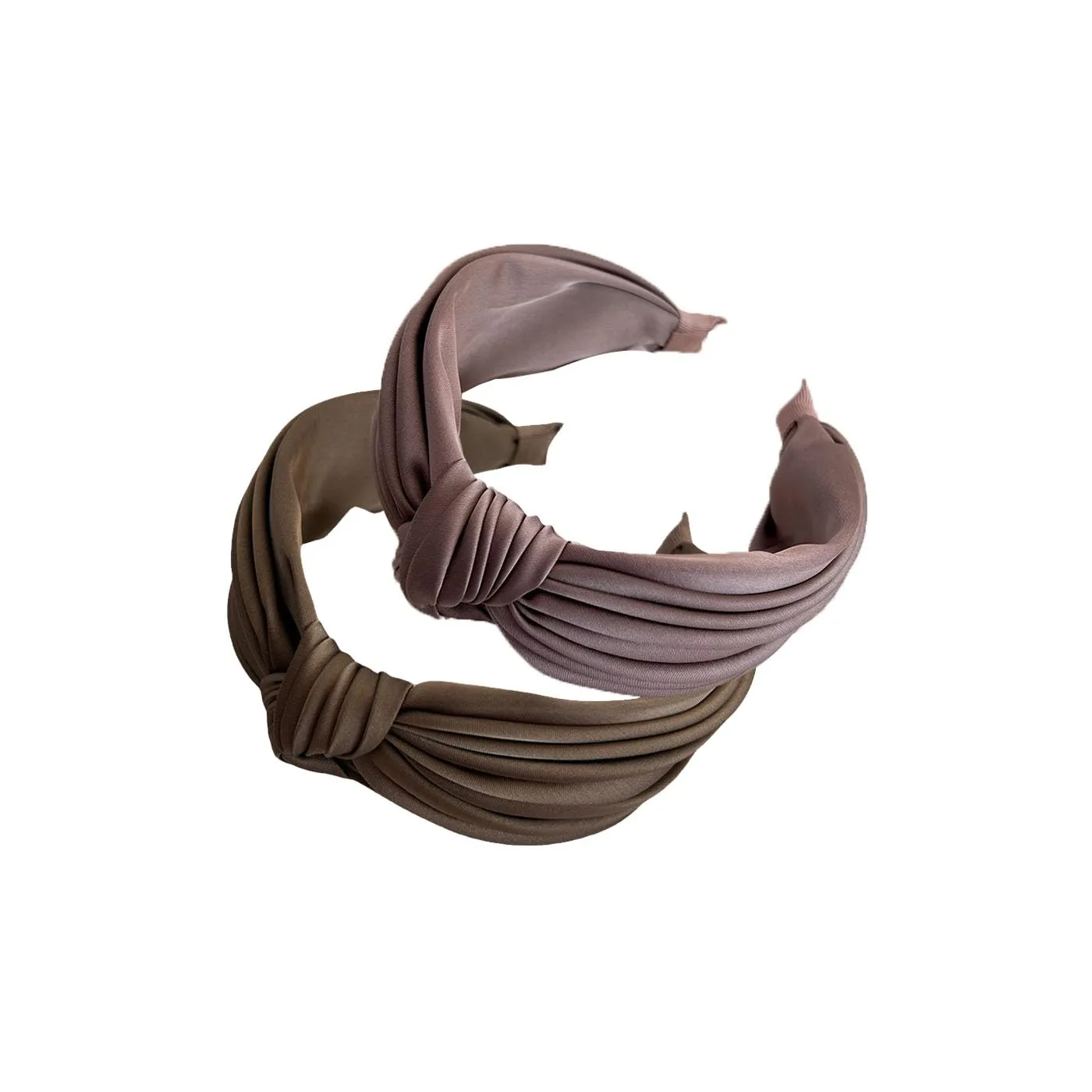 2PCS Pleated Knot Headbands for Women, Knotted Wide Hairband, Fashion Elegant Hair Accessories for Girl