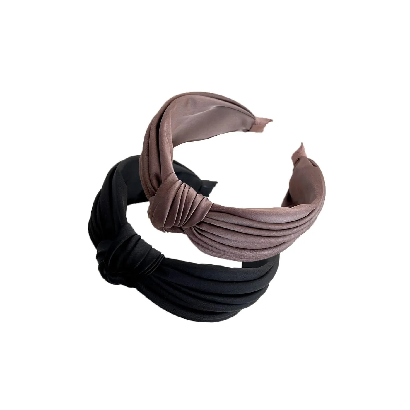 2PCS Pleated Knot Headbands for Women, Knotted Wide Hairband, Fashion Elegant Hair Accessories for Girl