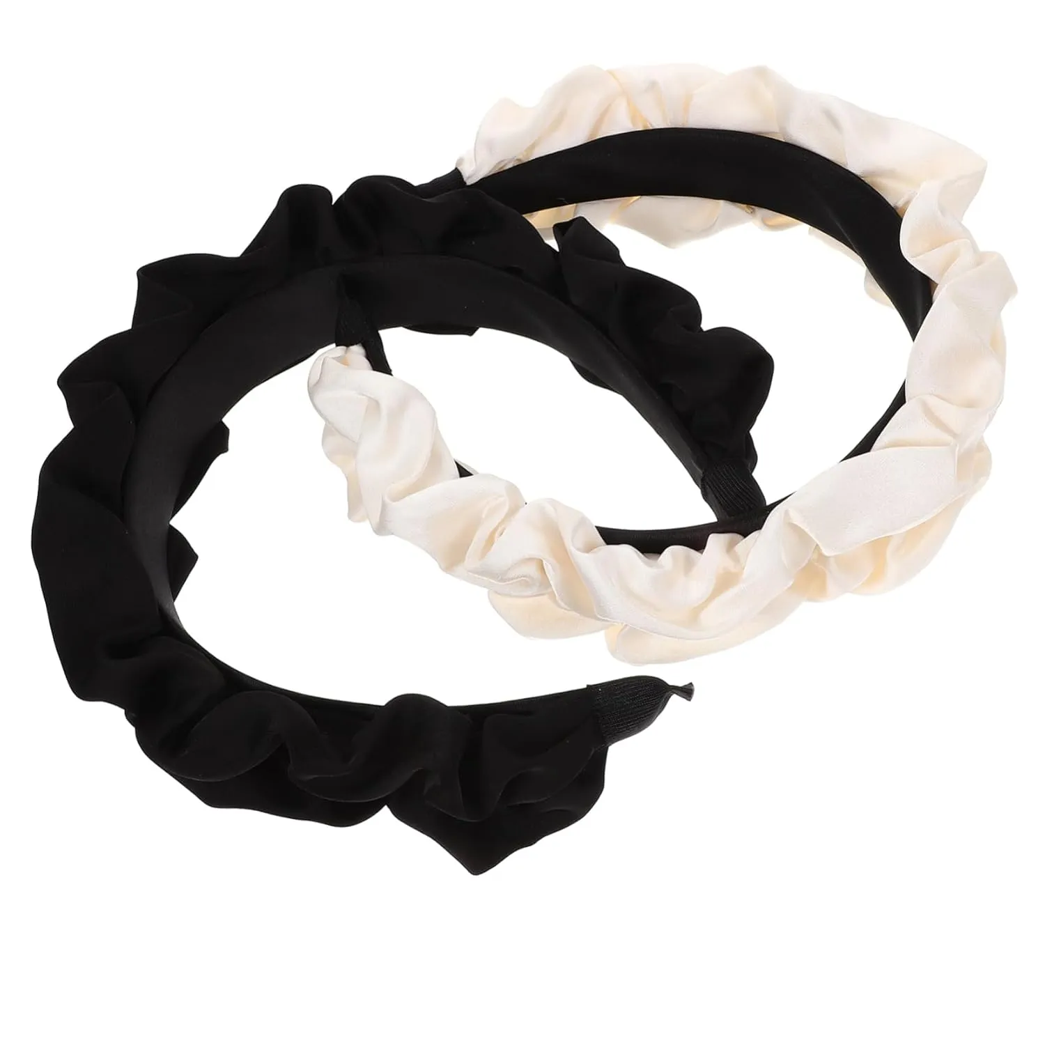 2pcs Satin Wide Pleated Headband for Women Stylish Facial Washing Hair Accessories Comfortable Easy to Wear for Weddings Parties and Festivals Eye-catching Design