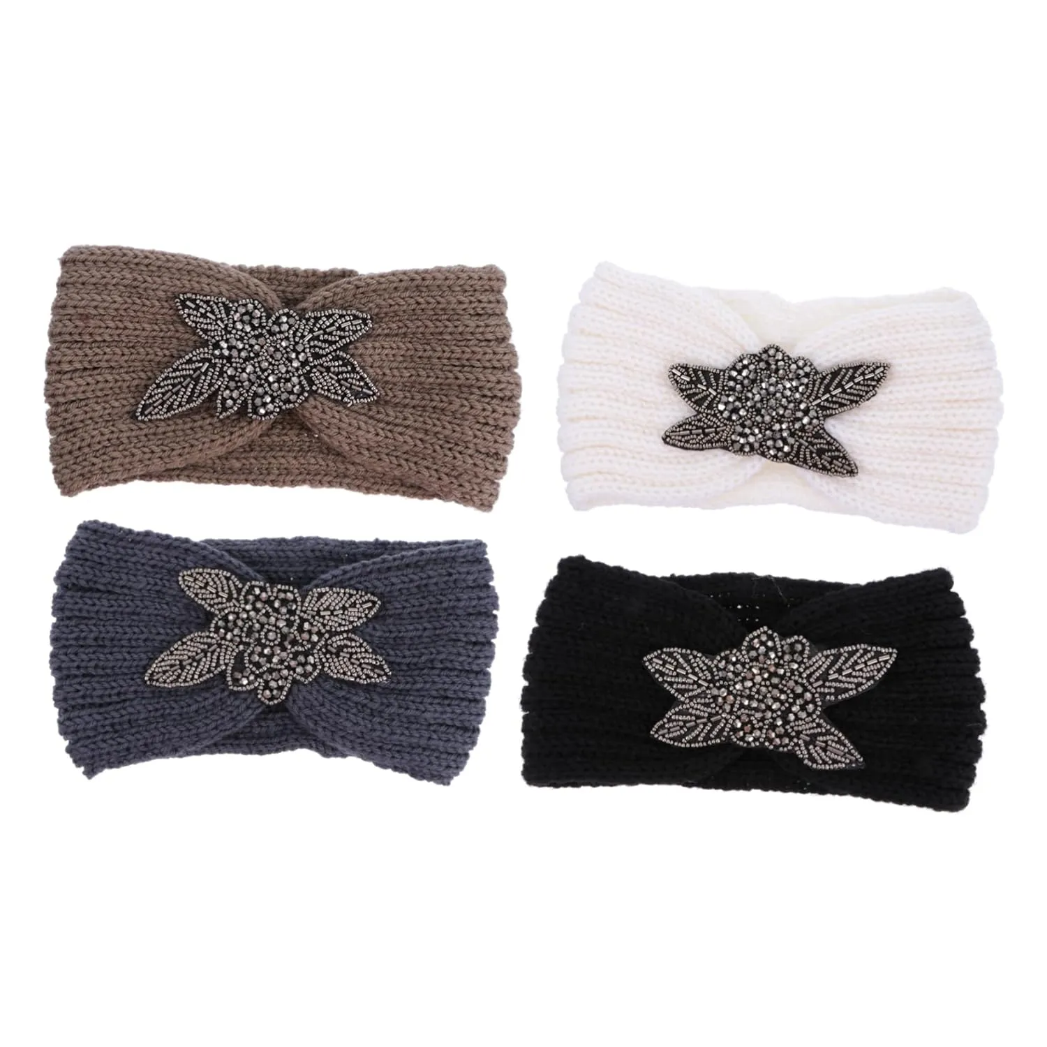 4Pcs Knitted Headbands for Women Wide Stretchy Hair Bands and Fashionable and Durable for Everyday Wear and Makeup