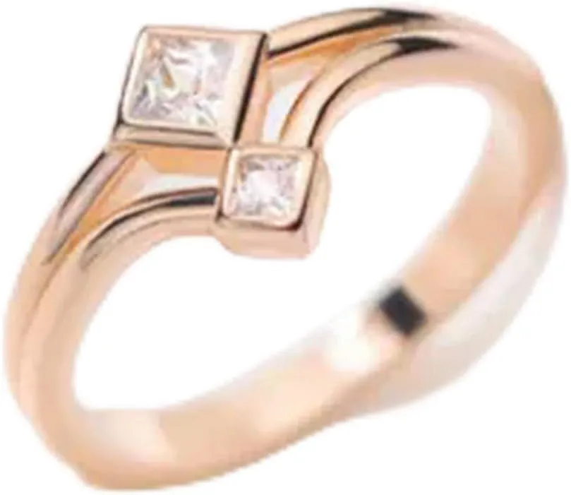 925 Silver Crystal CZ Wish Bone Wrap Ring, Pinkie Midi Ring A3006-5.5-Rose Gold