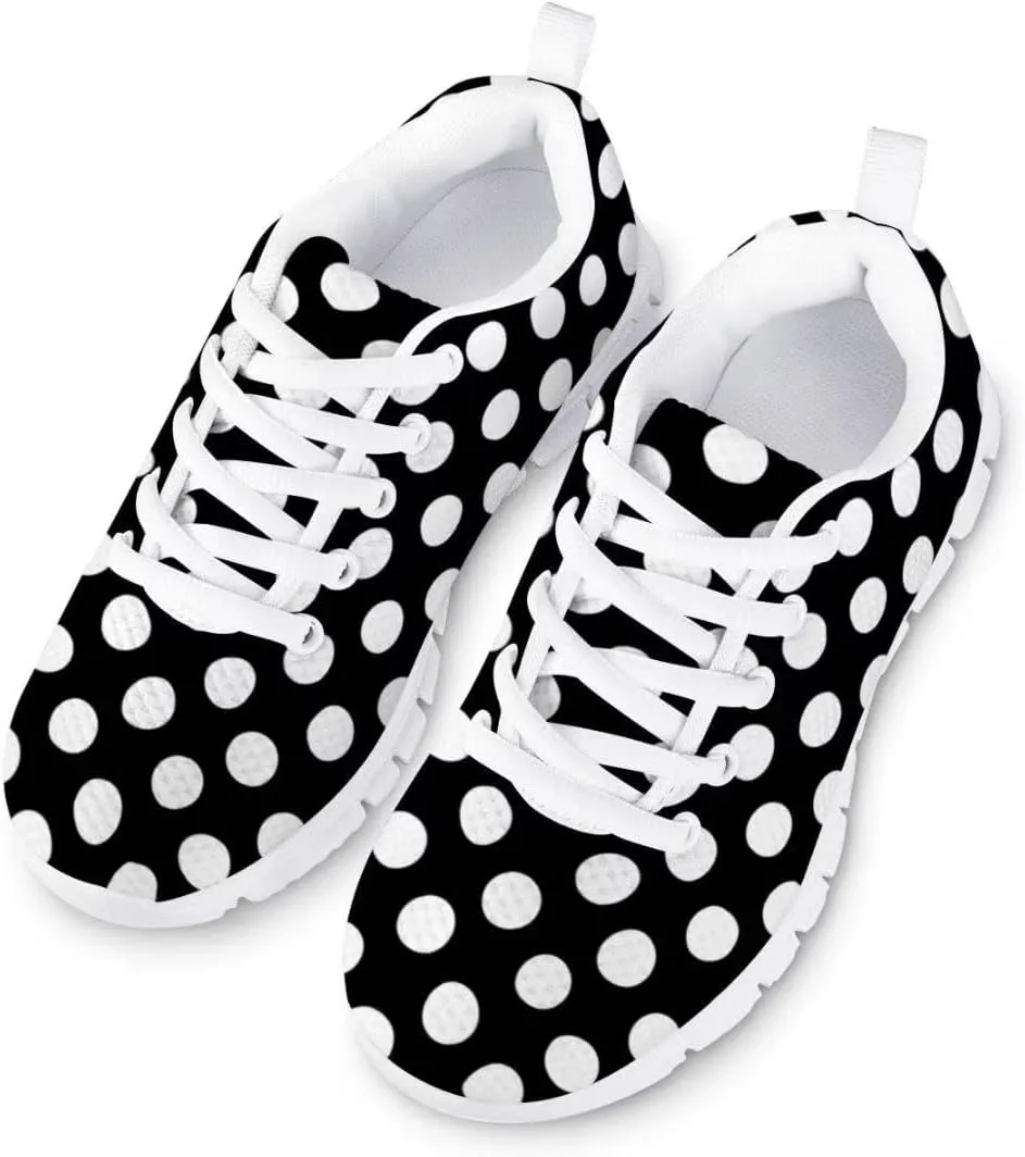 AmzPrint Colorful Bright Rainbow Spiral Tie Dye Girls Shoes Size 1 for School Running Comfy Mesh Upper Ladies Tennis Shoes