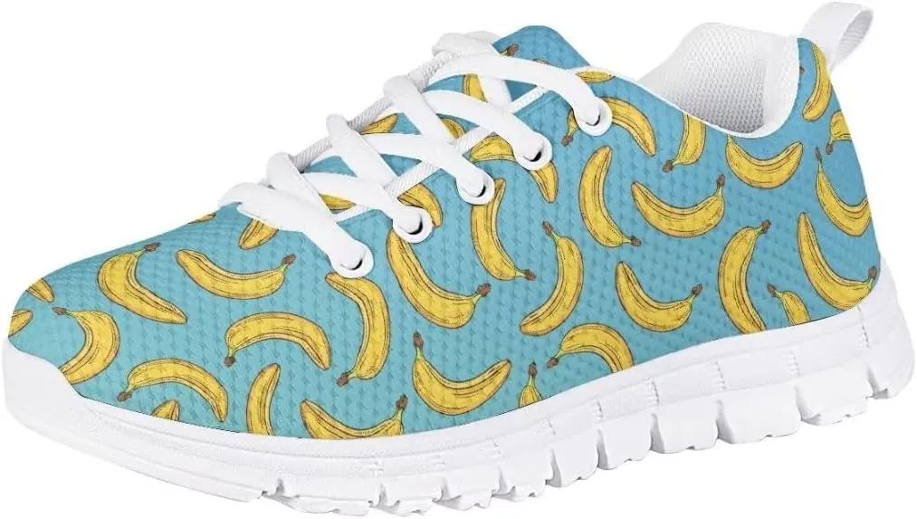 AmzPrint Cute Cartoon Fruit Print Mexican Avocado Shoes for Girls Fashion Lightweight Mesh Upper Lace-Up Flat Sneakers 10.5