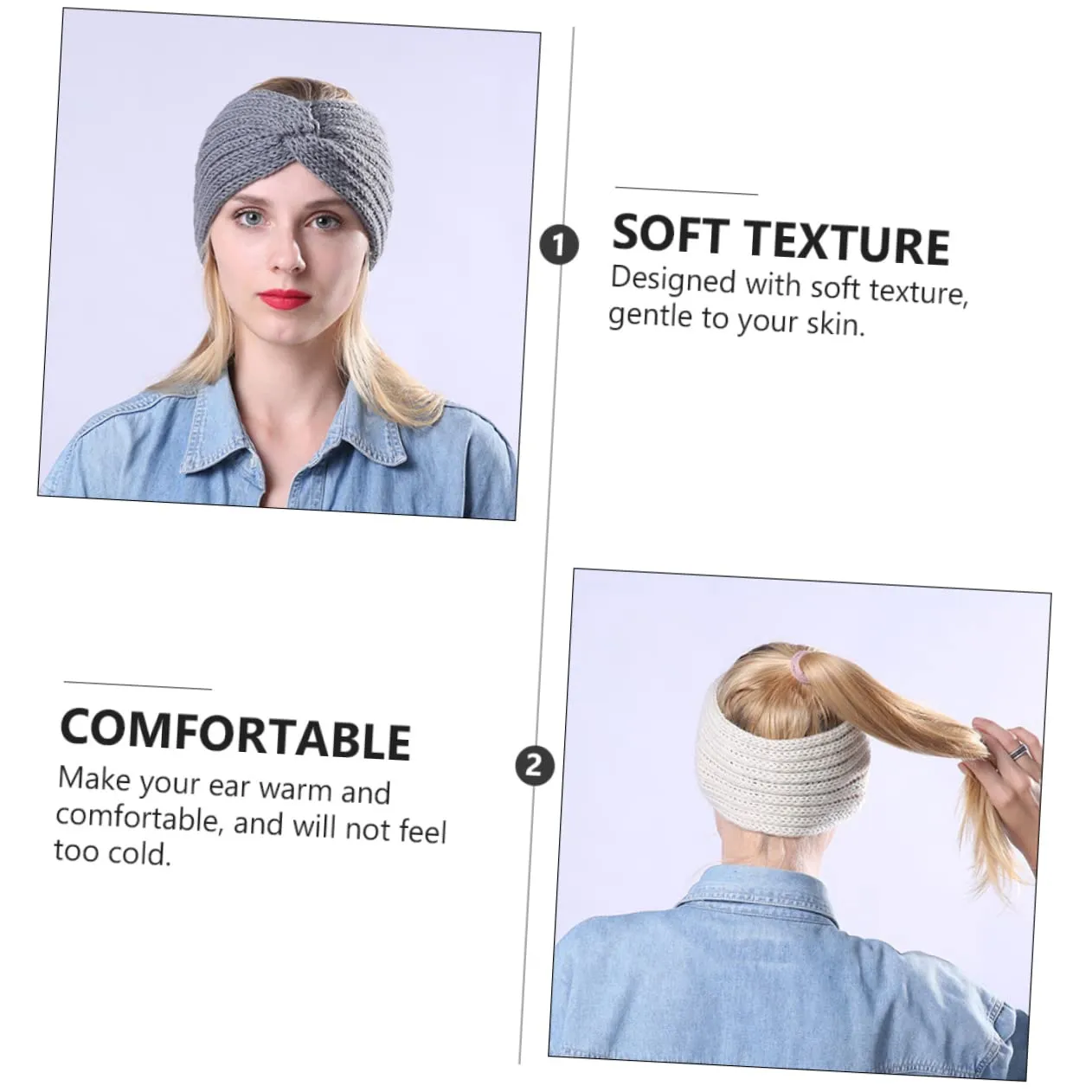 Angoily 4pcs Knitted Cross Wide-edged Hair Band for Women Warm Ear Protection Headgear Knitting Hairband Stylish Accessory for Winter Wear