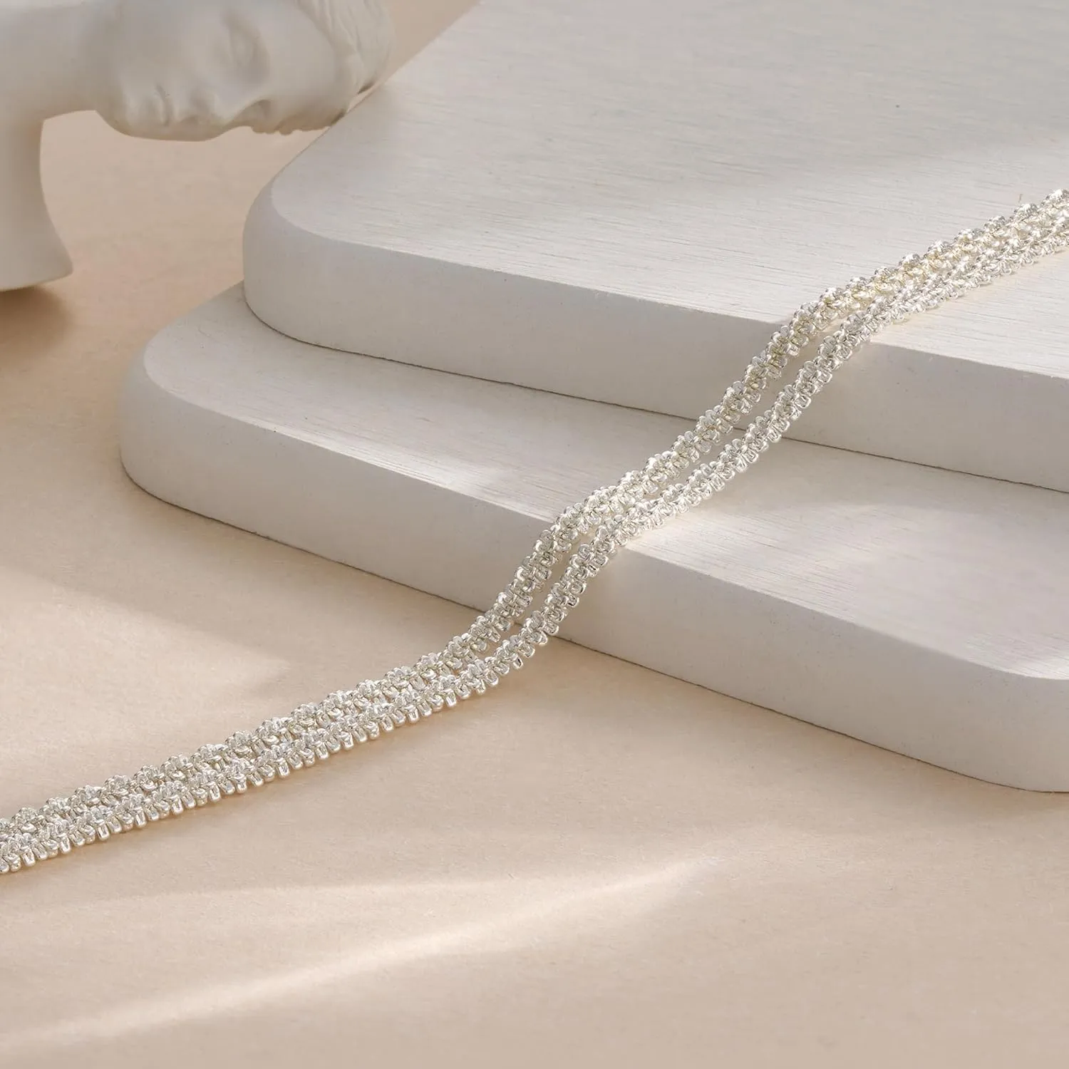Ankle Bracelets for Women, Glitter Waterproof Adjustable Anklet for Women, 14K Gold Plated/Sterling Silver Layered Anklets, Summer Beach Anklet Jewelry for Women Gift