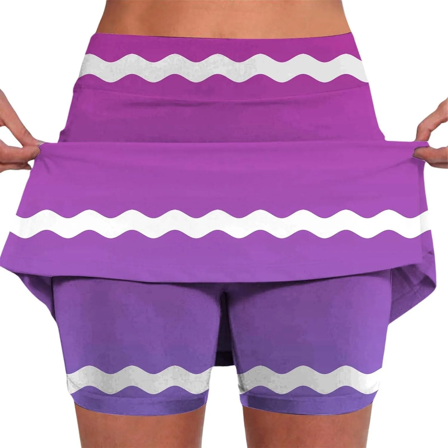 Athletic Skorts for Women High Waist Tummy Control Tennis Skirts with Shorts Summer Sports Workout Yoga Mini Skirts