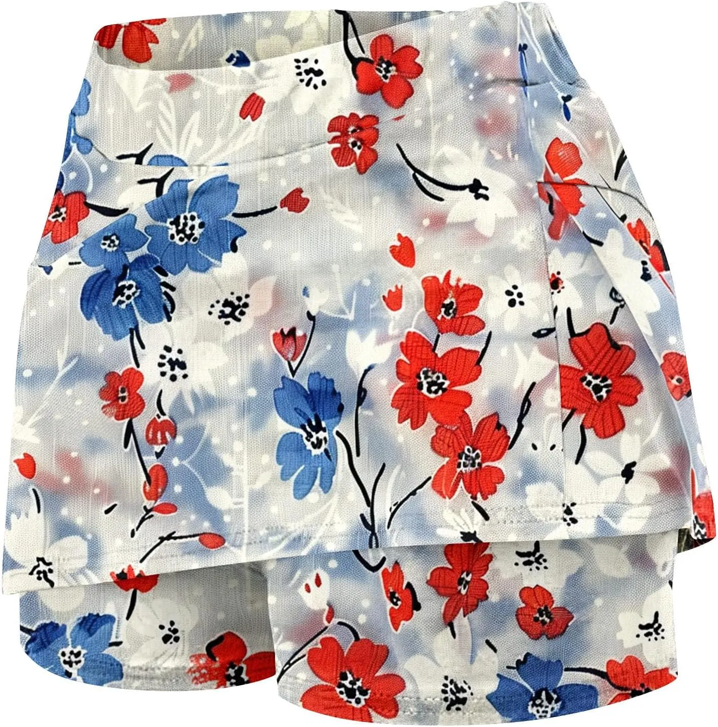 Athletic Skorts for Women Summer Trendy High Waisted Skirts with Shorts Underneath Stretch Workout Running Gym Shorts