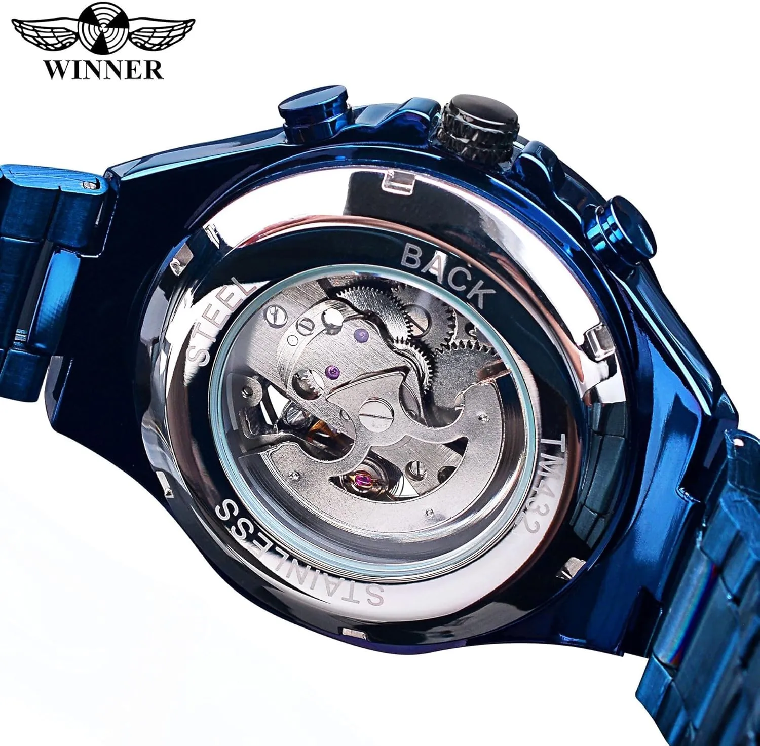 Automatic Mechanical Gold Watch Men Big Case Luxury Fashion Skeleton Luminous Watches Waterproof