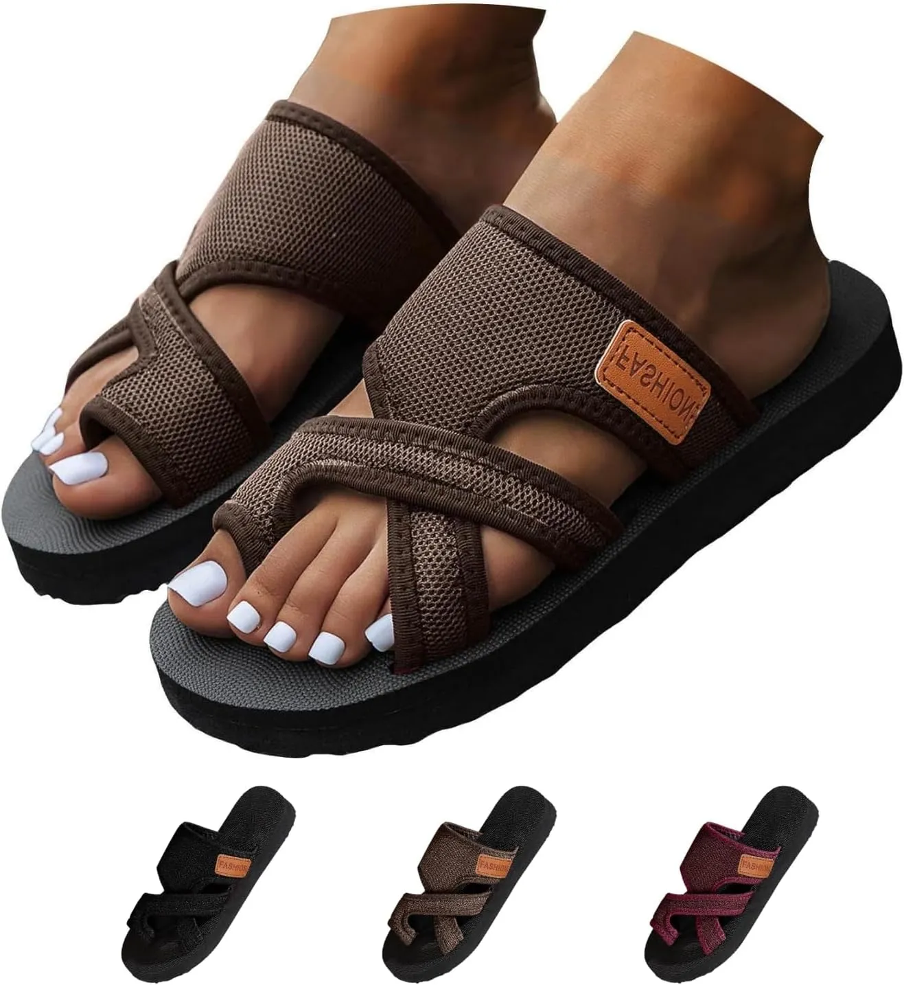 Avylays Orthopedic Sandals for Women Breathable Mesh Sandals for Women 2025 Hollow Mesh Slide Sandals Mesh Slide Sandals Flip Flops