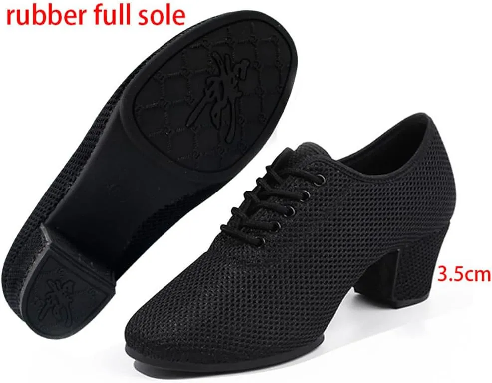 Ballroom Dance Shoes for Women, Ladies Salsa Latin Tango Beginner Practice Shoes Rubber Sole Dancing Shoes