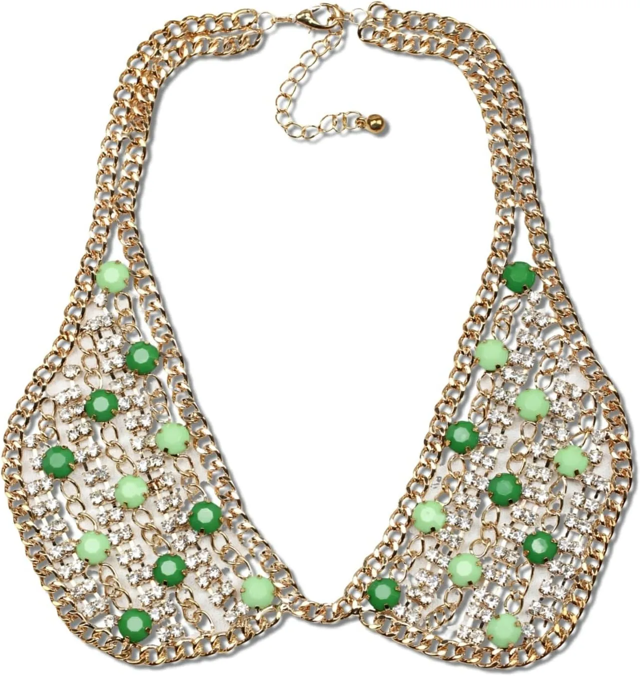 Bead Fashion Chunky Statement Necklace for Women Gold Color Chain Crystal Collar Necklaces Choker for Ladies
