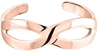 Beautiful 14K Rose Gold Over .925 Sterling Silver Infinity Band Toe Ring / Midi Ring