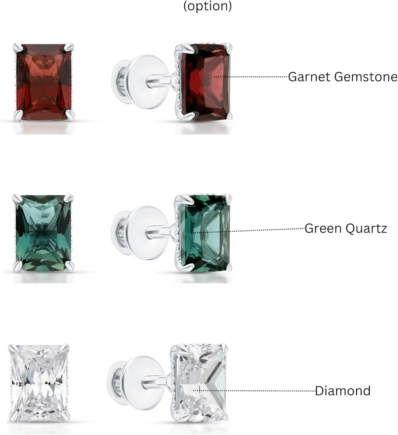 Beautiful Emerald Cut Amethyst Earrings, 14K Gold Purple Rectangle Stud Earrings, Birthstone Studs, Gemstone (6.00ct) Earrings, Gift for her.