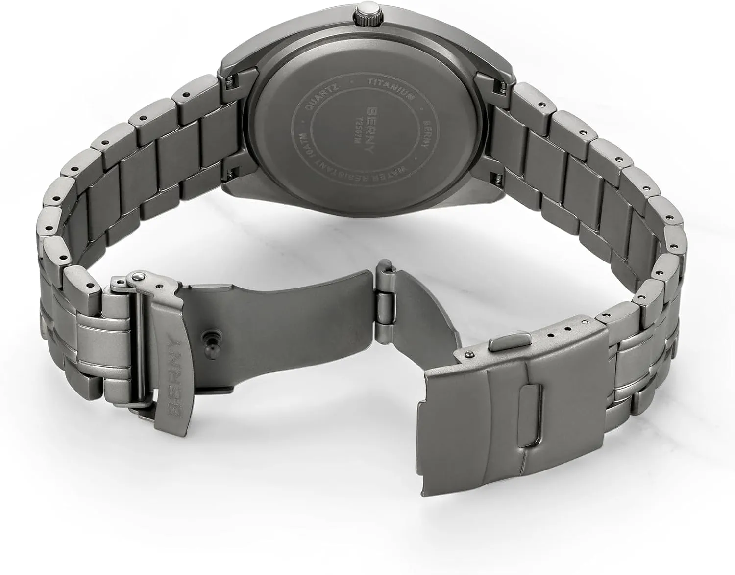 BERNY Titanium Watch for Men Japanese Quartz Movement Titanium Analog Quartz Watches 10ATM Waterproof Super Luminous