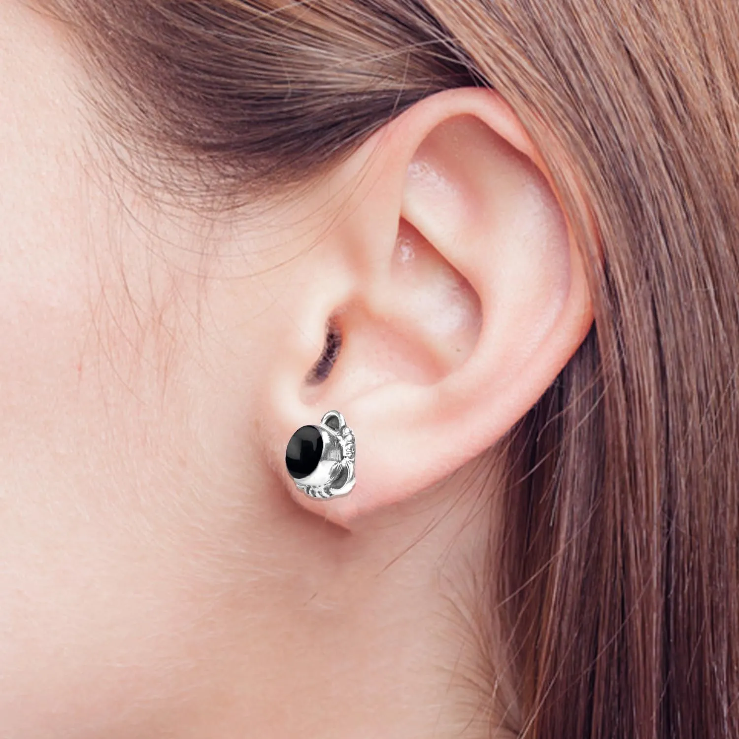 Black Onyx Gemstone Stud Earrings 925 Sterling Silver Earring Handmade Minimalist Earring mothers day gifts