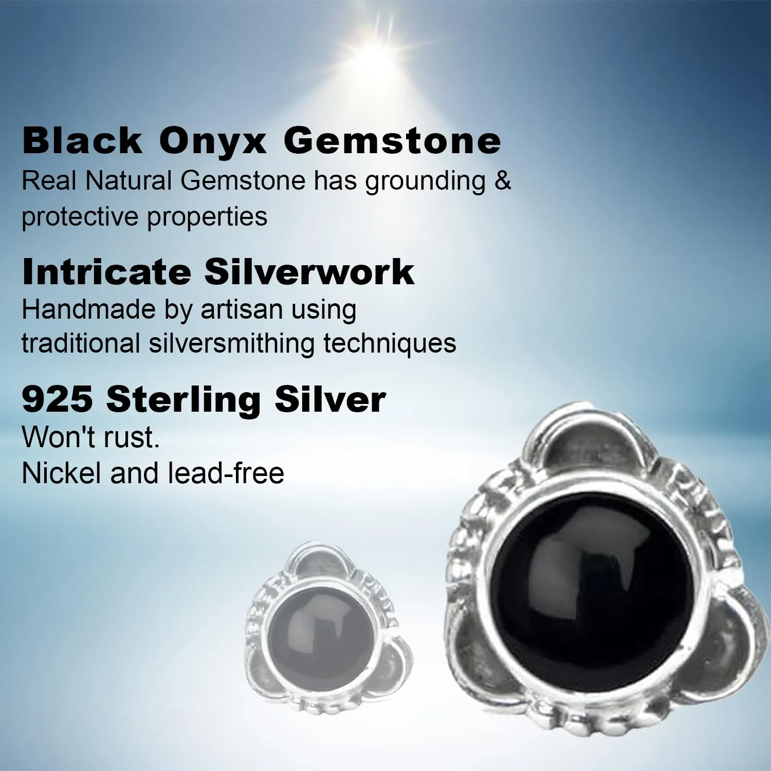 Black Onyx Gemstone Stud Earrings 925 Sterling Silver Earring Handmade Minimalist Earring mothers day gifts