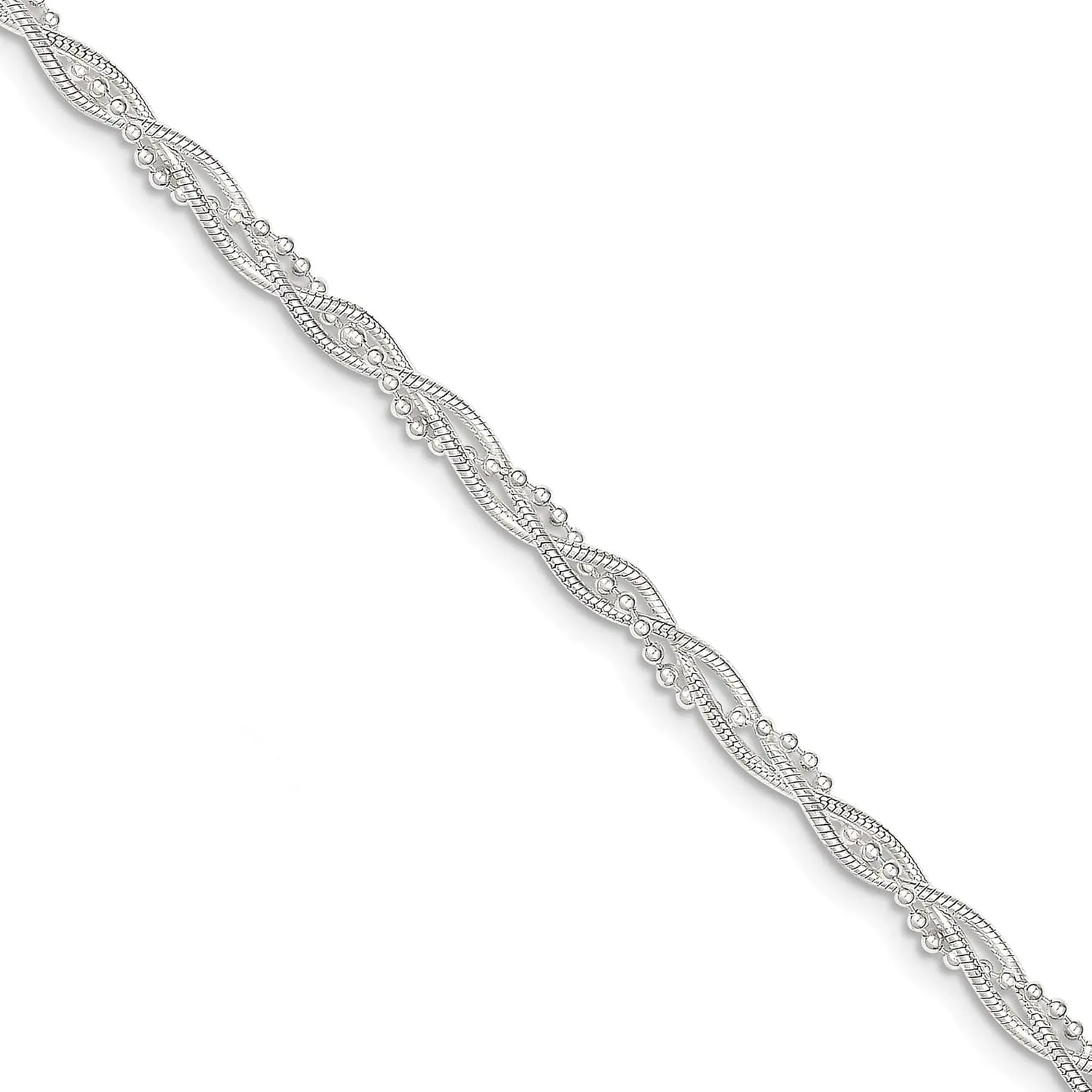 Bonyak Jewelry Sterling Silver Fancy Braided Bracelet Delicate