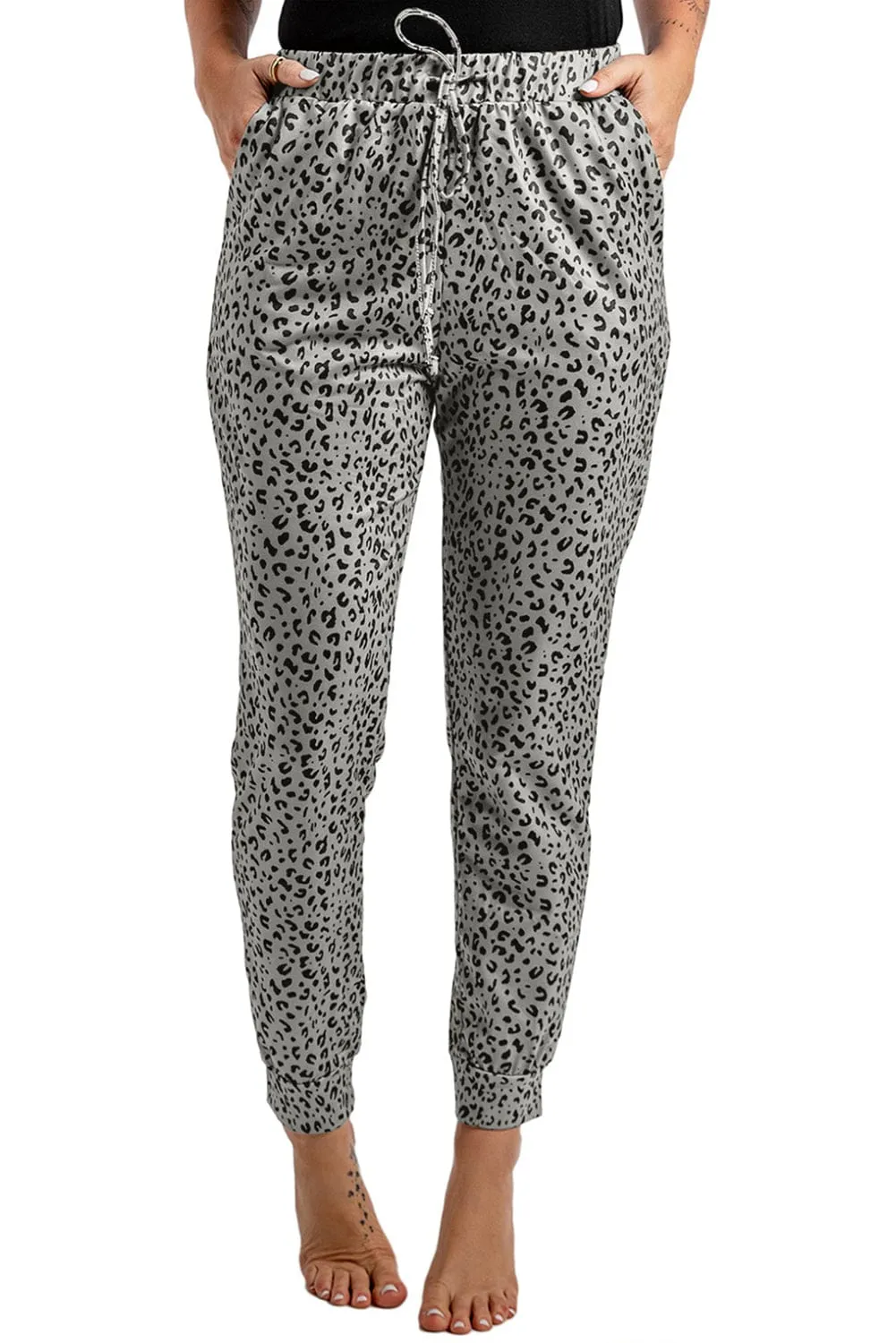 Breezy Khaki Leopard Print Joggers