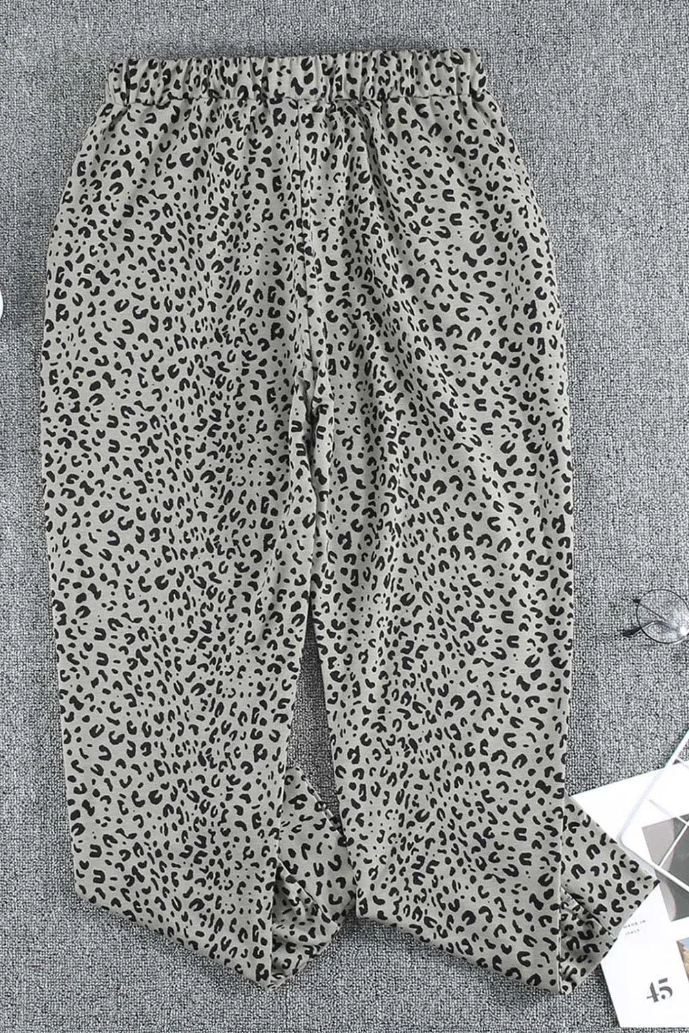 Breezy Khaki Leopard Print Joggers