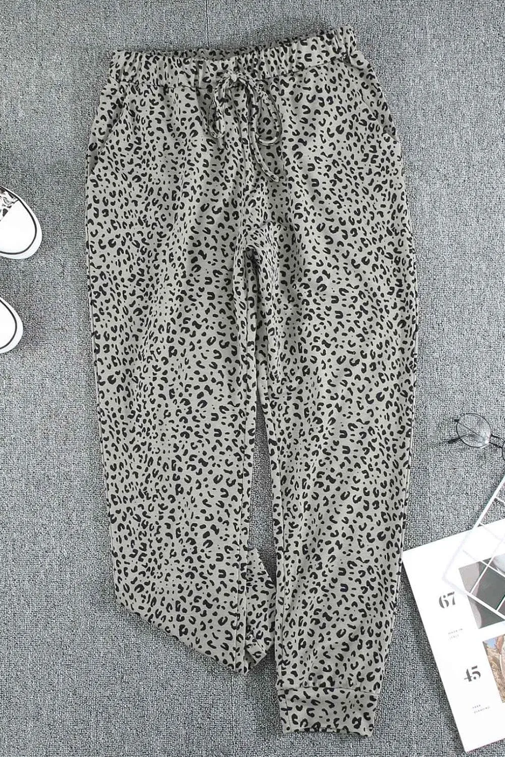 Breezy Khaki Leopard Print Joggers