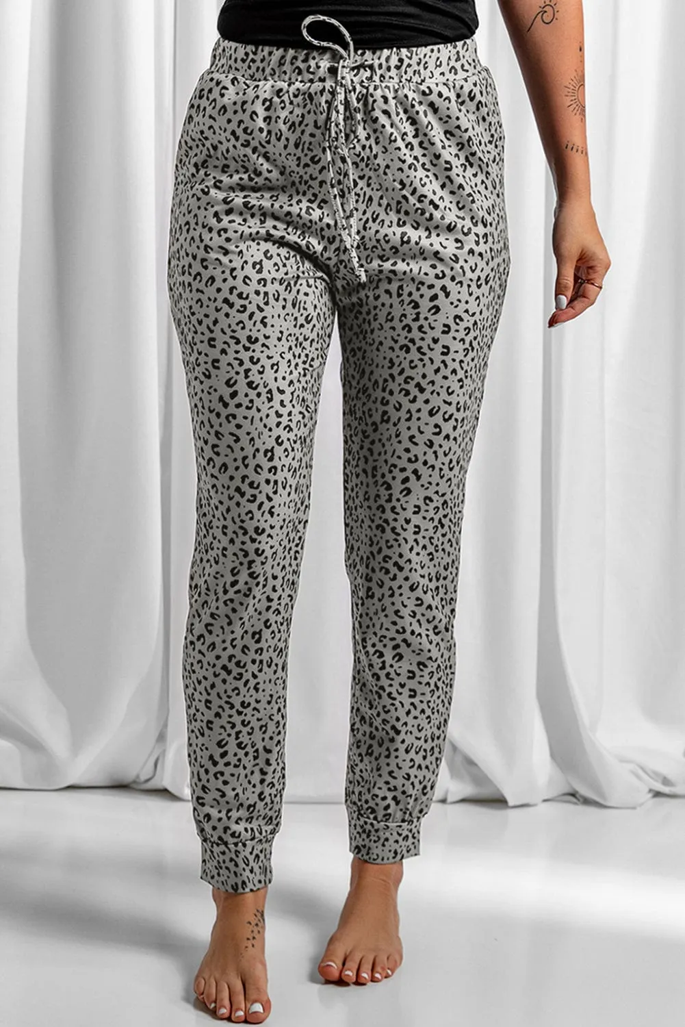 Breezy Khaki Leopard Print Joggers