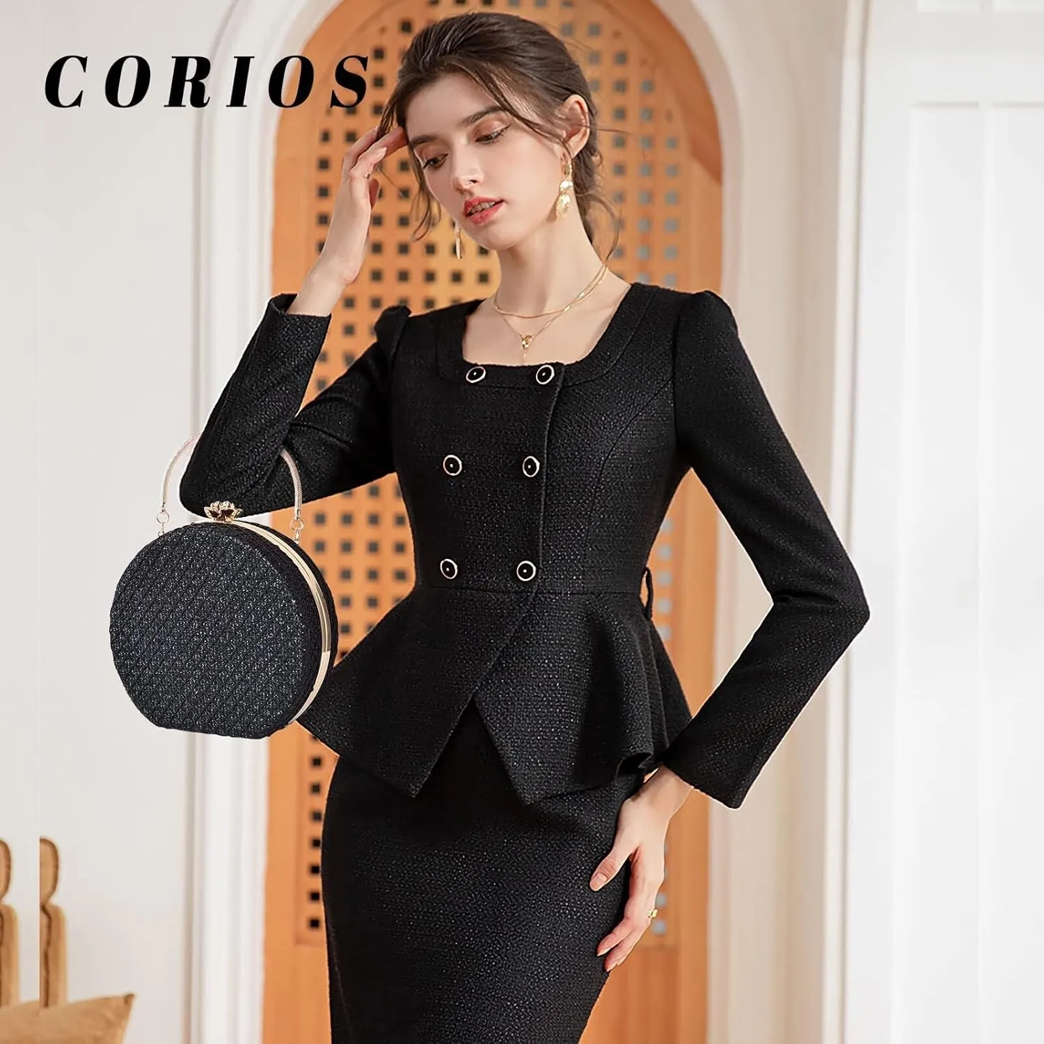 Bridal Wedding Purse PU Leather Formal Crossbody Women's Evening Handbags Luxury Round Clutch Purse Shoulder
