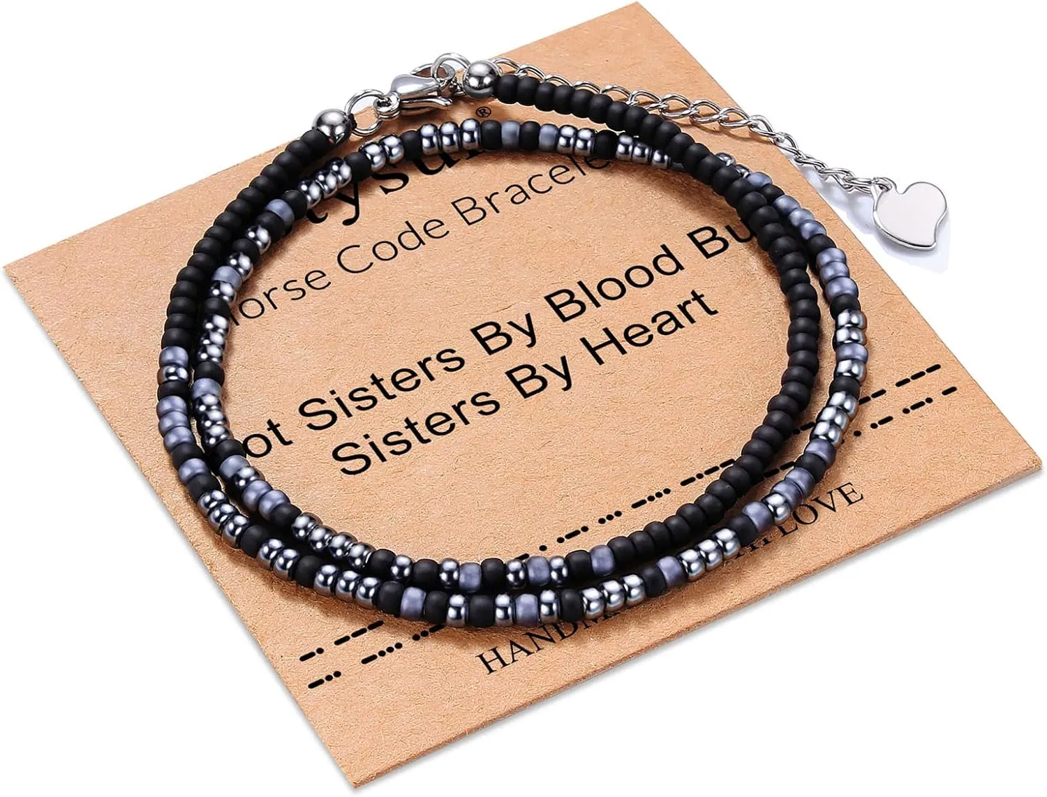 Btysun Inspirational Morse Code Bracelets for Women Men Teen Girl Gifts Best Friend Birthday Gifts for Him Her Adjustable Layered Secret Message Sister Bff Girfriend Sister Christmas Jewelry