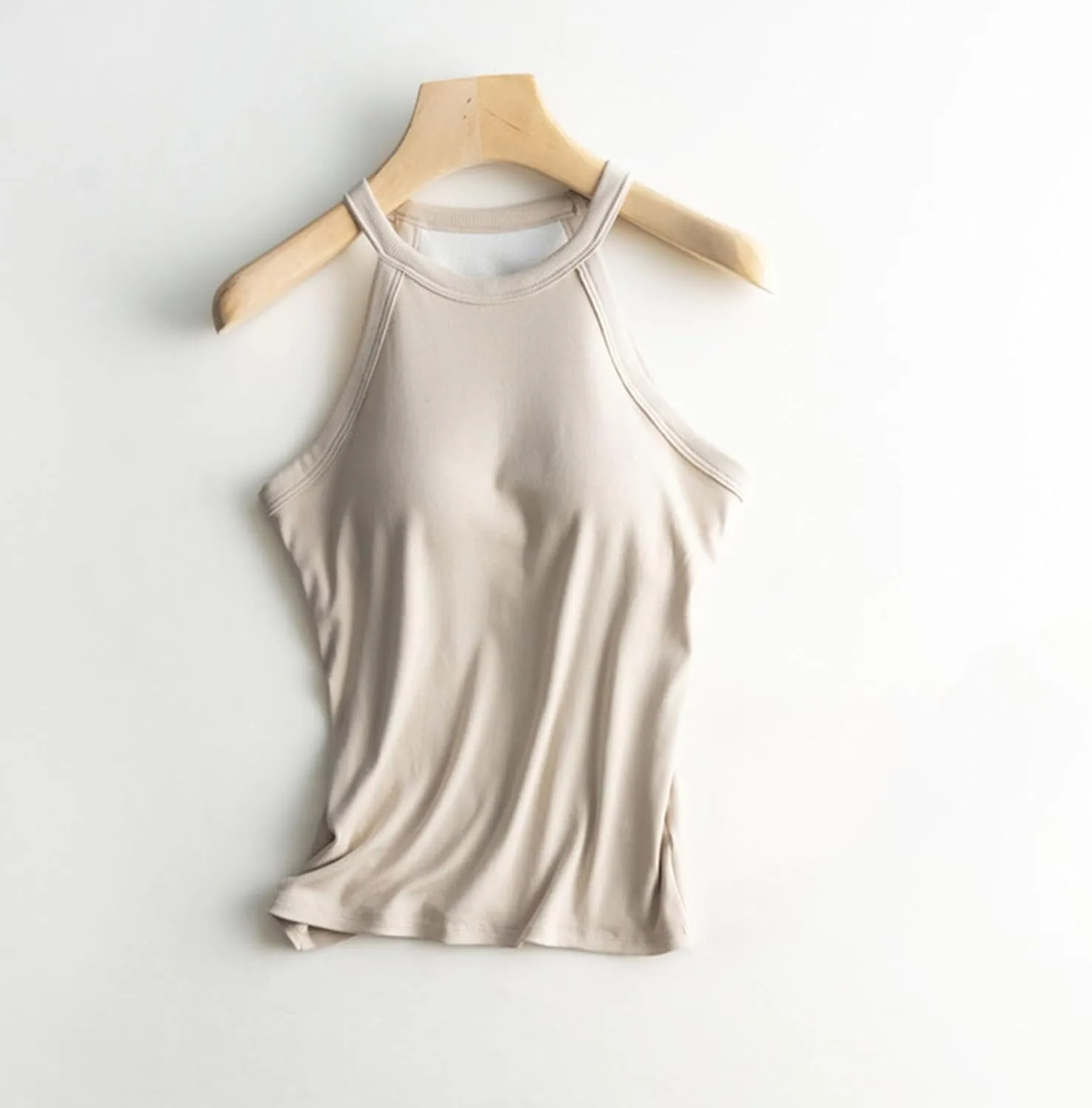 Built in Bra Tank Tops for Women 2025 Summer Casual Adjustable Spaghetti Strap Camisole Plus Size Cotton Workout Top