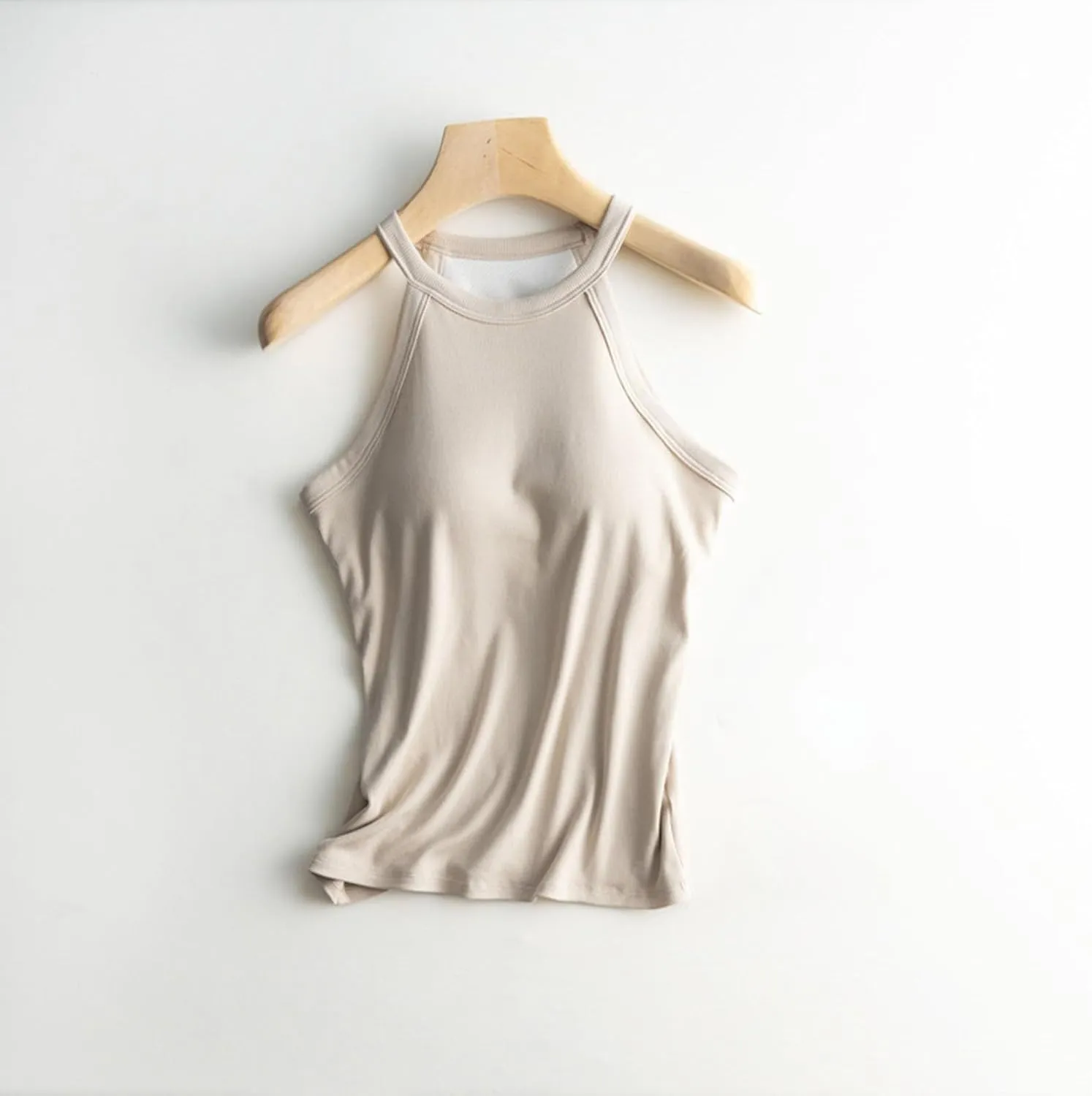 Built in Bra Tank Tops for Women 2025 Summer Casual Adjustable Spaghetti Strap Camisole Plus Size Cotton Workout Top