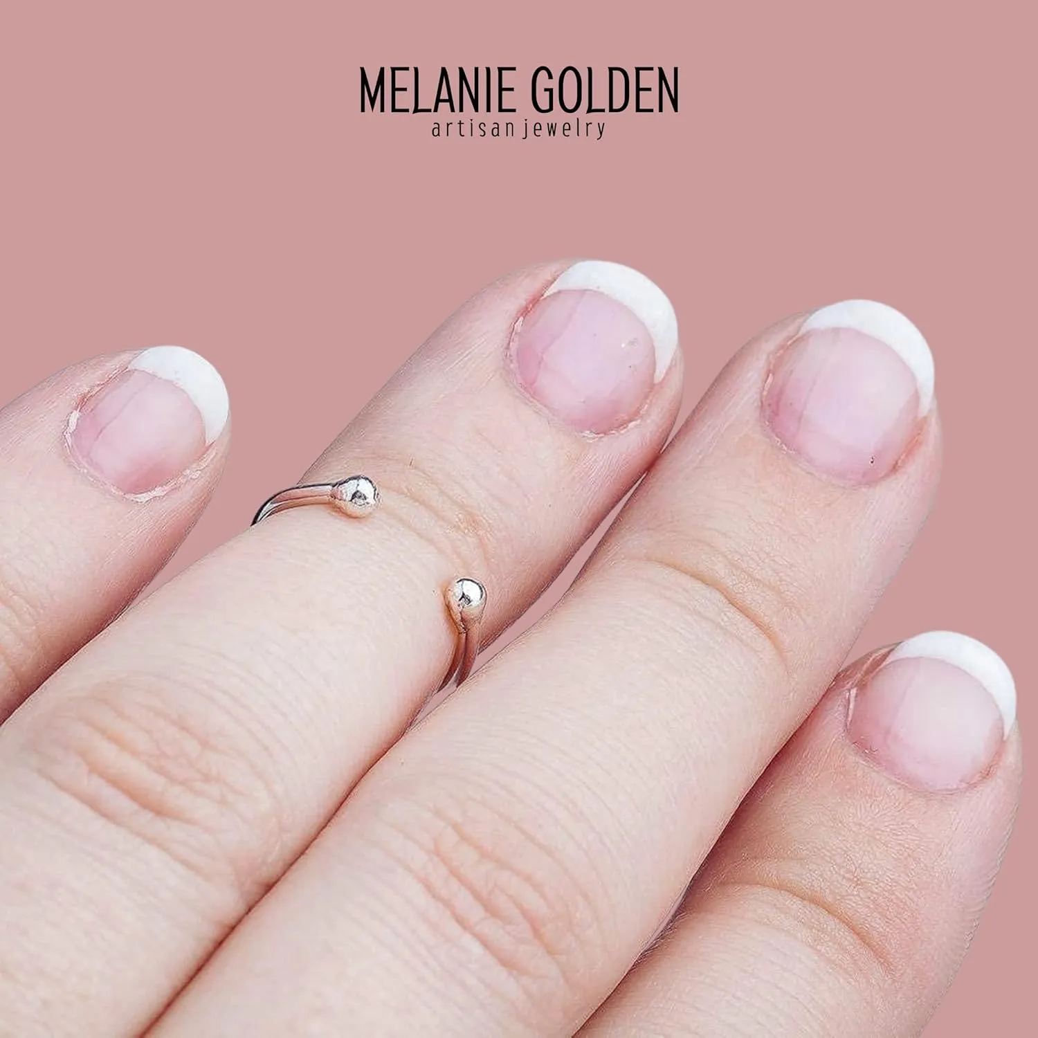 Bull Midi Ring | Adjustable Beaded Bypass Dot Knuckle Ring in 925 Sterling Silver for Women and Girls (7)