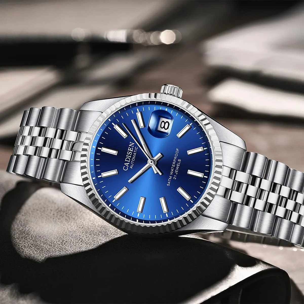 CADISEN Automatic Watches Men's Mechanical MIYOTA 8215 Business Waterproof Wristwatch