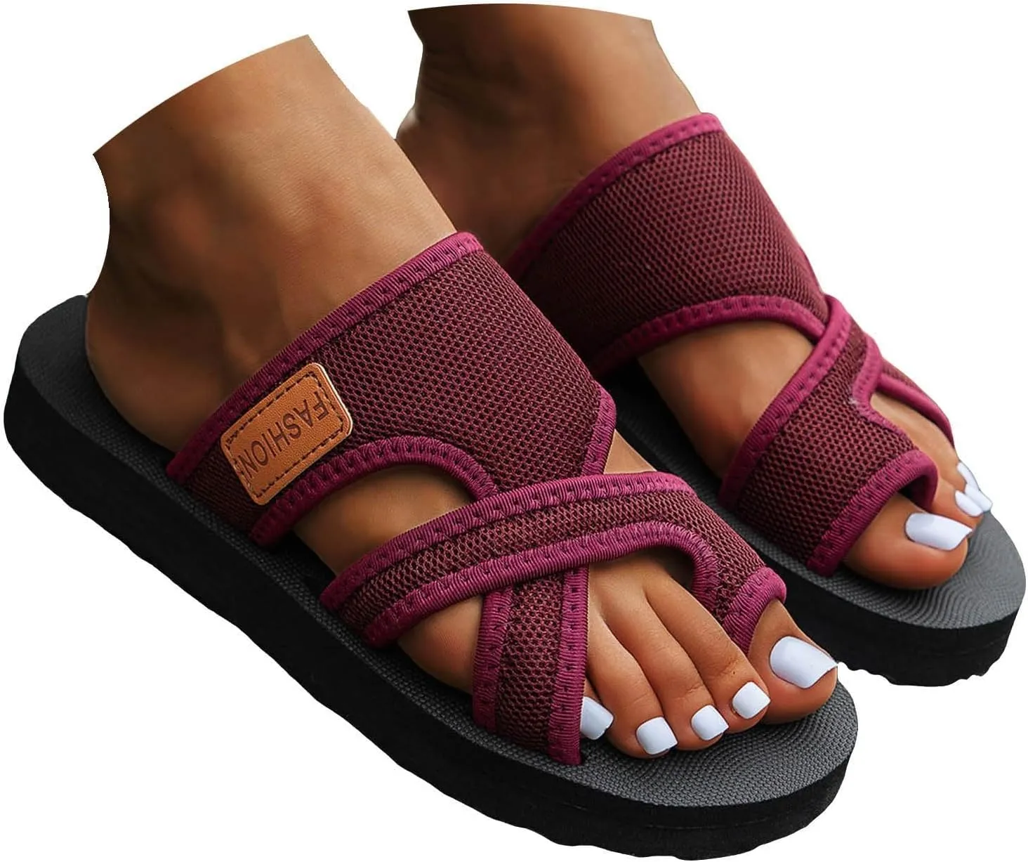 Cathalem Mesh Sandals for Women, Hollow Mesh Slide Sandals for Women 2024 New Comfortable Orthopedic Arch Support