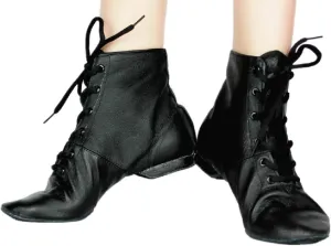 Cheapdancing Mens & Women's Practice Dancing Shoes Soft Leather Flat Jazz Boots (Black, Adult, Men, 12, Numeric, US Footwear Size System, Medium)