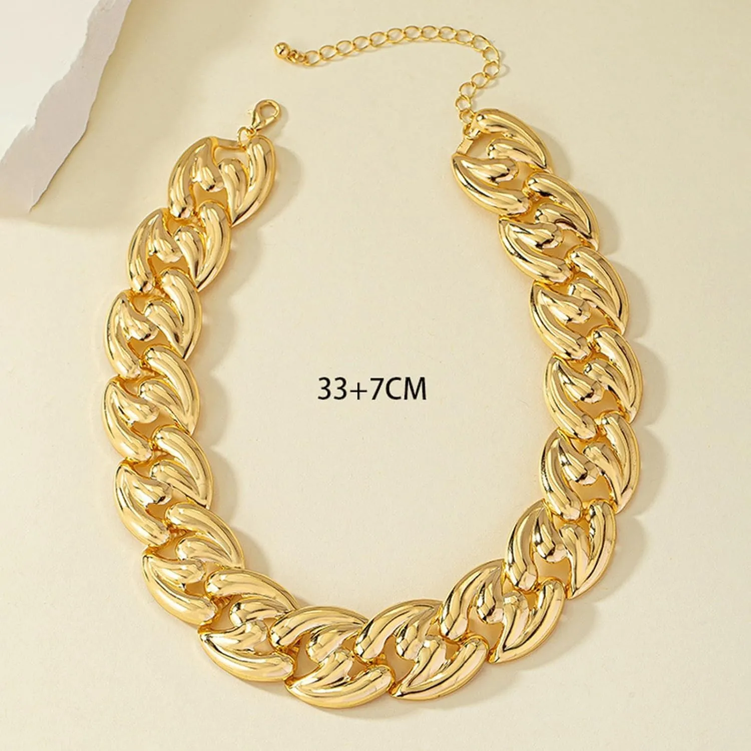 Chunky Gold Necklace Chunky Necklaces for Women Gold Statement Necklace Trendy Thick Chain Necklace Cuban Link Chain Necklace Punk Chain Choker Necklace Trendy Jewelry