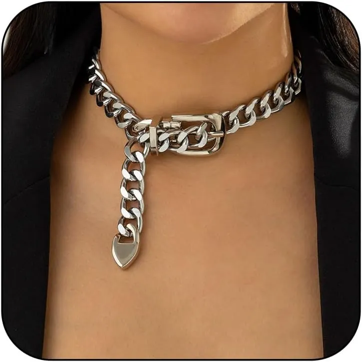Chunky Gold Necklaces Statement Choker Necklace Paperclip Chain Layered Necklace Chain Punk Thick Necklace Accessories for Women