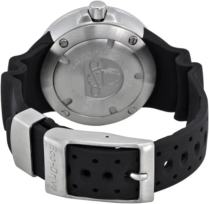 CITIZEN Men's Promaster Dive Eco-Drive Watch, 3-Hand Date, Polyurethane Strap, ISO Certified, Anti-Reflective Curved Crystal, Screw-Back Case and Crown