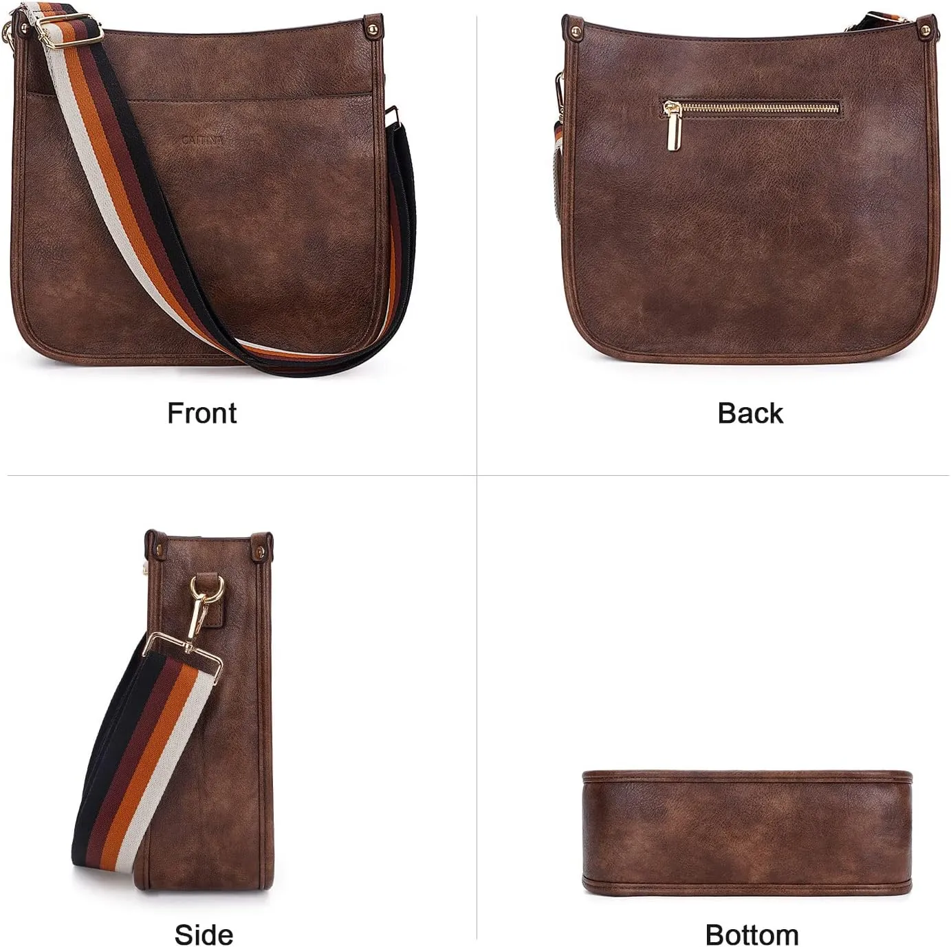 Crossbody Bag Women Vegan Leather Hobo Handbag Trendy Crossbody Shoulder Bag Purses For Women with 2 Adjustable Strap