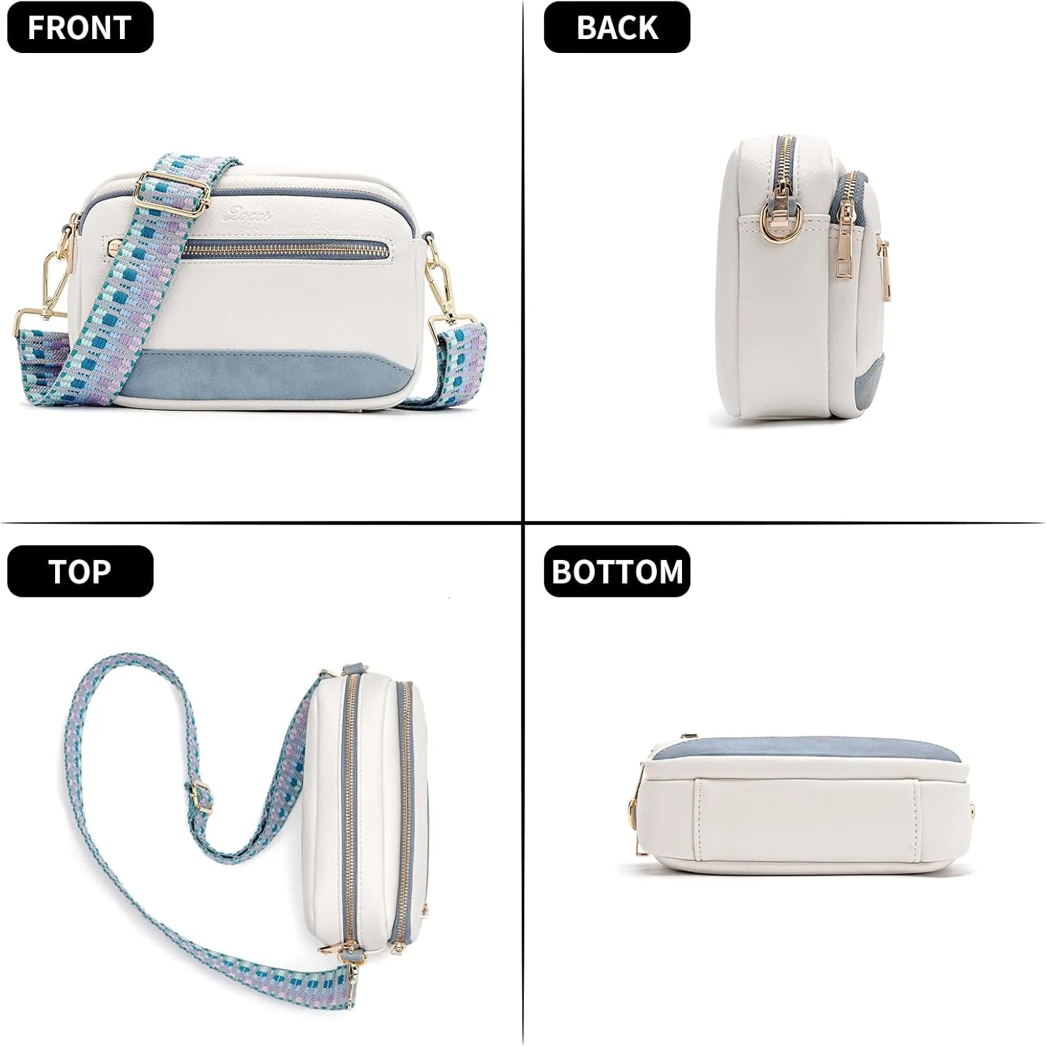 Crossbody Bags for Women Vegan Leather Shoulder Handbags Purses for Women with Adjustable Wide Strap