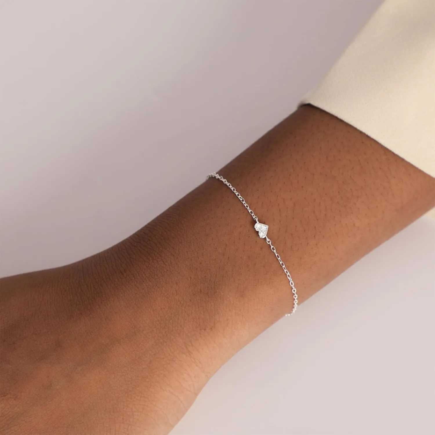 Dainty Gold Bracelets for Women Cute Tiny Sideways Cross Bracelets Delicate Heart-Shaped Bracelet Cute Handmade Wedding Jewelry Gift