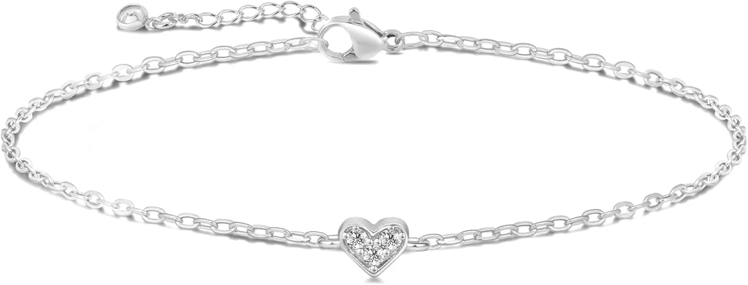 Dainty Gold Bracelets for Women Cute Tiny Sideways Cross Bracelets Delicate Heart-Shaped Bracelet Cute Handmade Wedding Jewelry Gift