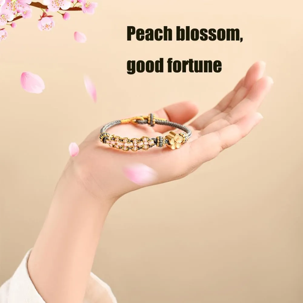 Delicate Pure Handmade Braided Bracelets for Women Men, Feng Shui Braided Flower Bracelets, Lucky Jewelry Gifts